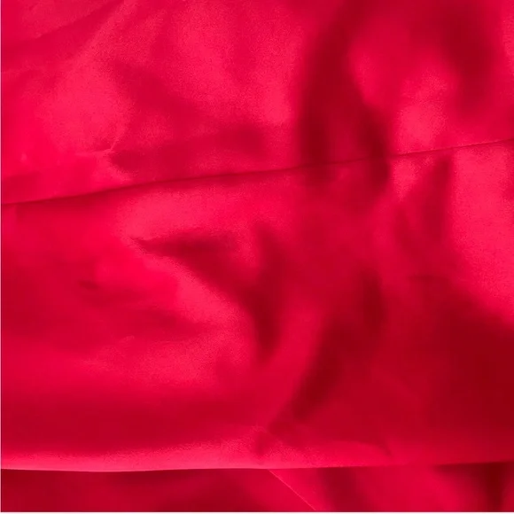 Y2K Red Satin Marabou trim Feathered Dress - Picture 7 of 7